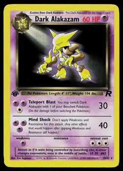 Pokemon Card - Dark Alakazam Team Rocket 18/82 Rare 1st Edition - Image 1