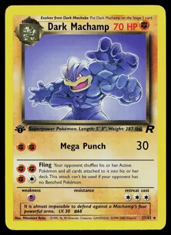 Pokemon Card - Dark Machamp Team Rocket 27/82 1st Edition Rare - Image 1