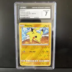PSA 7 NEAR MINT SUN & MOON UNBROKEN BONDS #54 PIKACHU Reverse Holo Pokemon Card - Image 1