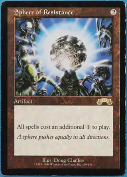 Sphere of Resistance Exodus HEAVILY PLD Artifact Rare CARD (516973) ABUGames - Image 1