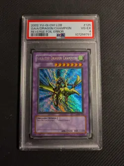 Yugioh Gaia the Dragon Champion LOB-125 Secret Rare Reverse Foil PSA 4 VG-EX! - Image 1