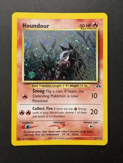 Pokemon TCG Houndour Neo Discovery Holo Rare Card 5/75 - Image 1