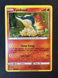 Cyndaquil Cosmos Holo SWSH221 Sword & Shield Black Star Promo Cards Holo Pokemon - Image 1