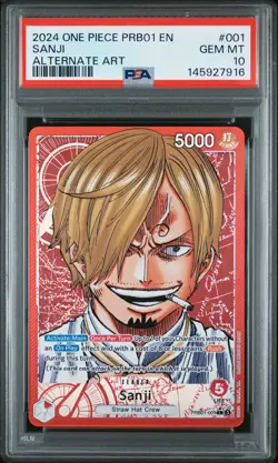 2024 ONE PIECE PRB01-PREMIUM BOOSTER -ONE PIECE CARD THE BEST- #001 SANJI PSA 10 - Image 1