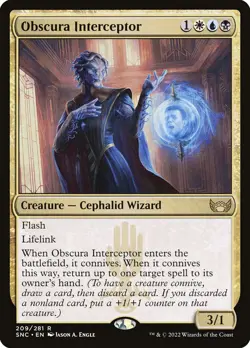 MTG Obscura Interceptor Streets of New Capenna 209/281 Regular Rare - Image 1