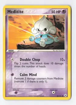 Meditite 65/101 Common Regular Hidden Legends Vintage Pokemon TCG Card LP/NM - Image 1