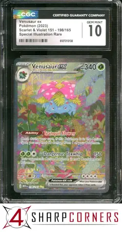 2023 POKEMON SV 151 SPECIAL ILLUSTRATION RARE SIR #198 VENUSAUR EX CGC 10 - Image 1