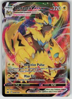 ZERAORA VMAX 054/159 VMAX RARE CROWN ZENITH POKEMON NM/M - Image 1