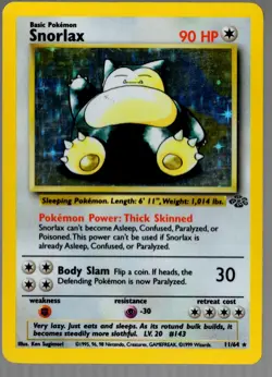 Pokemon TCG Snorlax Holo 1999 11/64 MP - Image 1
