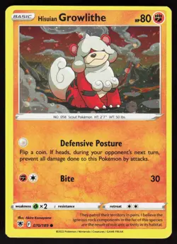 Hisuian Growlithe 070/189 Cosmos Holo Astral Radiance Pokemon Near Mint - Image 1