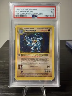1999 Pokemon Game Machamp-Holo 1st Edition-Shadowless 8 PSA 5 - Image 3