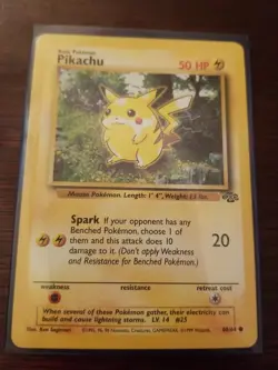PIKACHU - Jungle Set - 60/64 - Common - Pokemon Card - Unlimited Edition OG RARE - Image 1