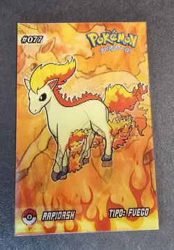 PONYTA X RAPIDASH - POKEMON RARE 3D EVOLUTION CCG HOLO CARD - Image 1