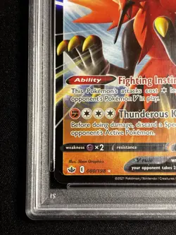 2021 Pokemon Sword & Shield Chilling Reign Galarian Zapdos V #80 GEM MINT PSA 10 - Image 2