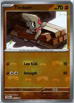 Pokemon Card - Timburr (Poke Ball Pattern) 047/086 Black Bolt Common Holo NM - Image 1