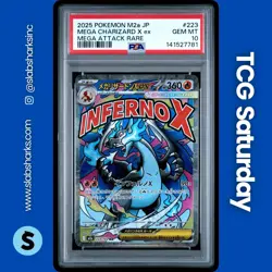 2025 POKEMON JP MEGA DREAM #223/193 CHARIZARD X EX MEGA ATTACK RAREPSA 10 - Image 1