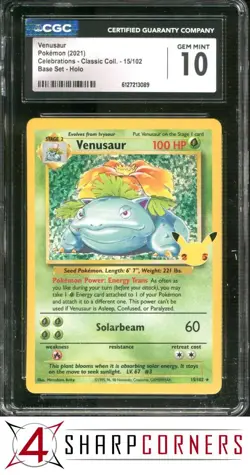 2021 POKEMON CELEBRATIONS CLASSIC COLLECTION BASE SET #15 VENUSAUR HOLO CGC 10 - Image 1