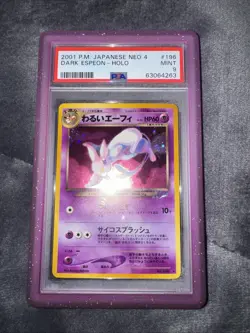 2001 Pokemon Japanese Neo 4 Destiny #196 Dark Espeon Holo PSA 9 - Image 3