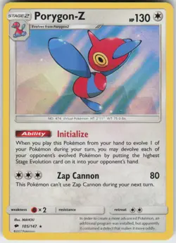 PORYGON-Z 105/147 HOLO BURNING SHADOWS POKEMON HOLO RARE NM - Image 1