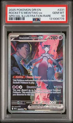 Pokemon Team Rocket's Mewtwo ex Destined Rivals SIR #231 PSA 10 Gem Mint - Image 1