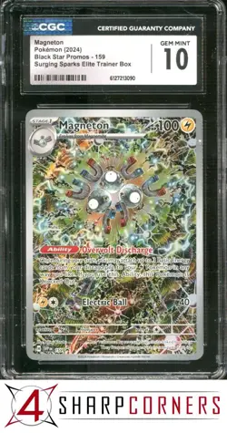 2024 POKEMON BLACK STAR PROMOS SURGING SPARKS ETB #159 MAGNETON CGC 10 - Image 1