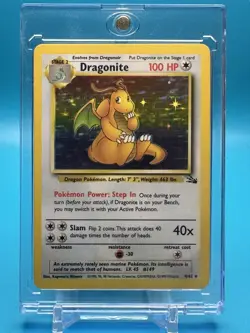 1999 Pokemon Fossil Dragonite 4/62 Holo Rare Unlimited WOTC - Image 1