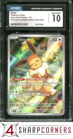 2025 POKEMON BLACK STAR PROMO PRISMATIC EVOLUTIONS ETB #173 EEVEE CGC 10 - Image 1