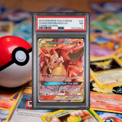 2019 POKEMON SUN & MOON CHARIZARD & BRAIXEN GX 22/236 COSMIC ECLIPSE PSA 7 - Image 1