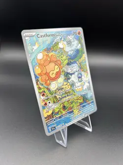 Pokemon Castform Sunny Form 195/191 SV08 Illustration Rare Holo EN - Image 3
