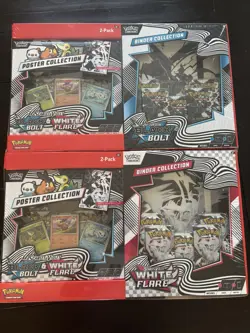Pokemon Black Bolt and White Flare Binder + Poster Collection Sam's Club Bundles - Image 1