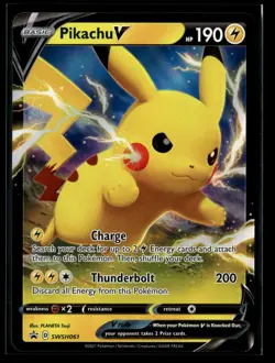 Pikachu V SWSH061 Holo Promo Sword & Shield Promo Pokemon NM/M - Image 1