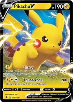 Pikachu V SWSH061 Holo Promo Sword & Shield Promo Pokemon NM/M - Image 4
