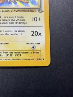 Pokemon TCG Jolteon Jungle 4/64 Holo Unlimited Holo Rare - Image 4