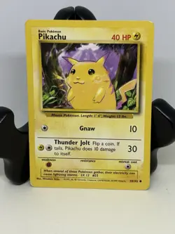 Vintage Pokemon TCG Base Set Pikachu 58/102 1999 WOTC LP Great Condition - Image 1