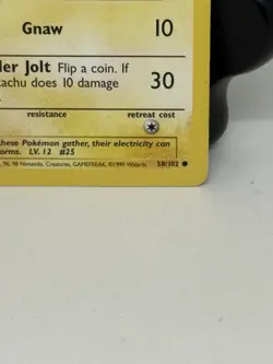 Vintage Pokemon TCG Base Set Pikachu 58/102 1999 WOTC LP Great Condition - Image 4