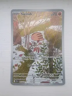 Pokemon TCG: SWINUB 165/159 Journey Together Illustration Rare NM - Image 1
