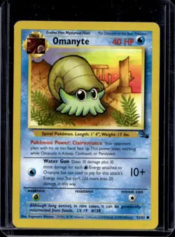 1999 Pokemon Fossil Omanyte #52/62 - Image 1