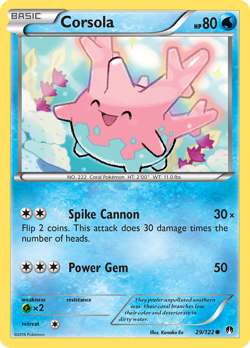 CORSOLA 29/122 COMMON BREAKPOINT POKEMON NEAR MINT - Image 1