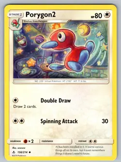 Porygon2 156/214 Uncommon Unbroken Bonds Pokemon Near Mint - Image 1
