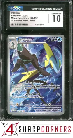 2025 POKEMON MEGA EVOLUTION ILLUSTRATION RARE IR #142 INTELEON HOLO CGC 10 - Image 1