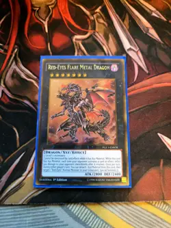 YUGIOH RED-EYES FLARE METAL DRAGON PGL3-EN078 GOLD 1ST ED NM - Image 1