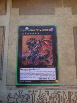 YUGIOH RED-EYES FLARE METAL DRAGON PGL3-EN078 GOLD 1ST ED NM - Image 2