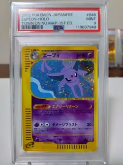 PSA 9 Espeon Holo Card-e 1st Edition Town on No Map Japanese Pokemon Card - Image 1