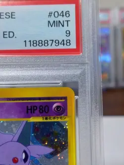 PSA 9 Espeon Holo Card-e 1st Edition Town on No Map Japanese Pokemon Card - Image 3