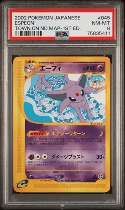 PSA 8 Espeon Card-e 1st Edition Town on No Map Normal Japanese Pokemon Card - Image 1