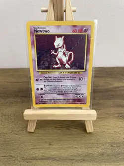 Pokemon Mewtwo TCG Base Set Holo Rare Card 10/102 HP - Image 1