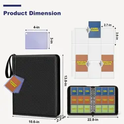 Card Binder 9 Pocket, Trading Card Binder with Card Display Design, 720 Doubl... - Image 5