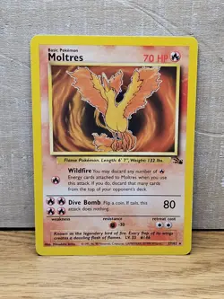 Moltres 27/62 Fossil Non-Holo Rare Vintage Pokemon Card TCG - Image 1
