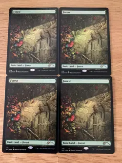 MTG Secret Lair Forest x4 Foil English Set Basic Land Green Beautiful JAPAN - Image 1