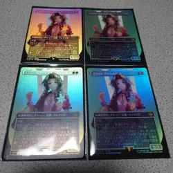 MTG Final Fantasy FIN Aerith Gainsborough Japanese Foil Borderless x4 Set JAPAN - Image 1